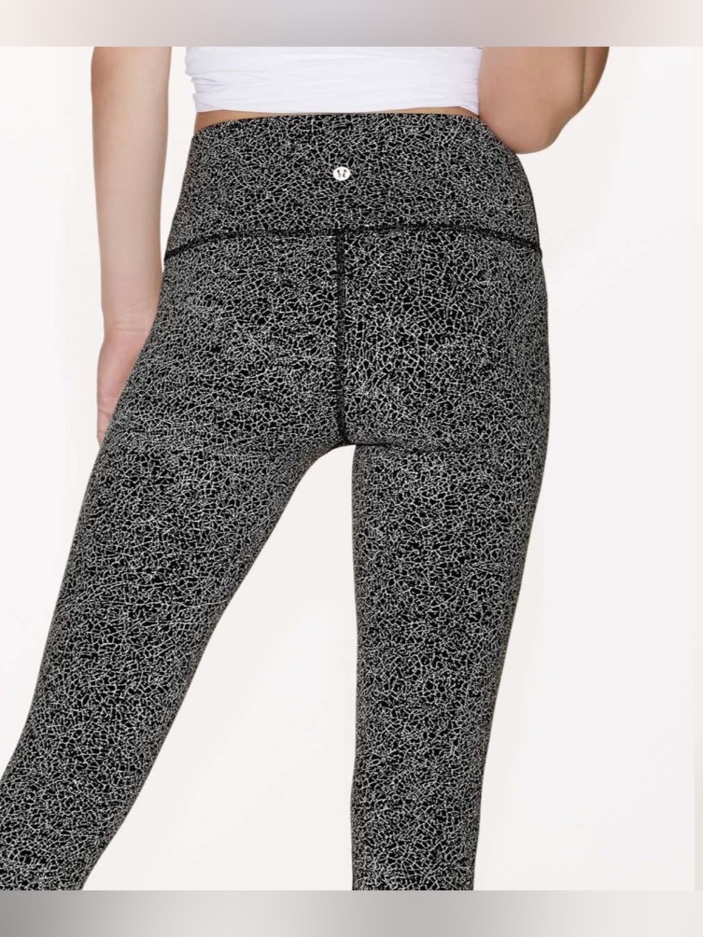 Lululemon Wunder Under Hi-Rise Tight 28" Luon Crackle Jacquard Black W 10
